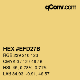 Color code: HEX #EFD27B | qconv.com