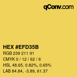 Color code: HEX #EFD35B | qconv.com