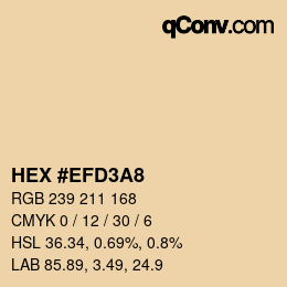 Color code: HEX #EFD3A8 | qconv.com