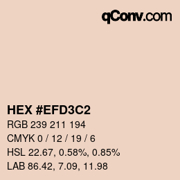 Color code: HEX #EFD3C2 | qconv.com