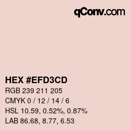 Farbcode: HEX #EFD3CD | qconv.com