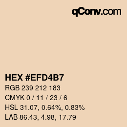 カラーコード: HEX #EFD4B7 | qconv.com