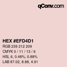 颜色代码: HEX #EFD4D1 | qconv.com