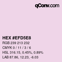 Color code: HEX #EFD5E8 | qconv.com