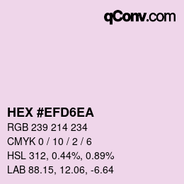 Color code: HEX #EFD6EA | qconv.com