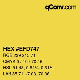 Color code: HEX #EFD747 | qconv.com