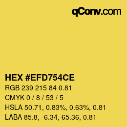 Farbcode: HEX #EFD754CE | qconv.com