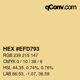 Farbcode: HEX #EFD793 | qconv.com