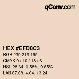 Color code: HEX #EFD8C3 | qconv.com