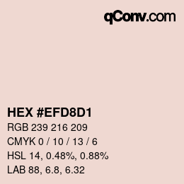 Color code: HEX #EFD8D1 | qconv.com