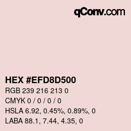 Color code: HEX #EFD8D500 | qconv.com