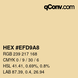 Color code: HEX #EFD9A8 | qconv.com