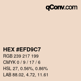 Color code: HEX #EFD9C7 | qconv.com