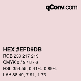 Color code: HEX #EFD9DB | qconv.com