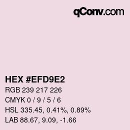 カラーコード: HEX #EFD9E2 | qconv.com