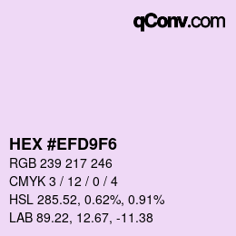 Color code: HEX #EFD9F6 | qconv.com