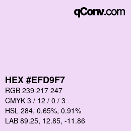 Color code: HEX #EFD9F7 | qconv.com