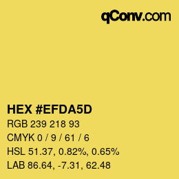 カラーコード: HEX #EFDA5D | qconv.com