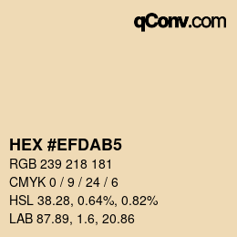 カラーコード: HEX #EFDAB5 | qconv.com