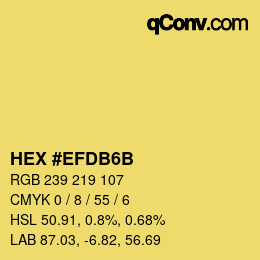 カラーコード: HEX #EFDB6B | qconv.com