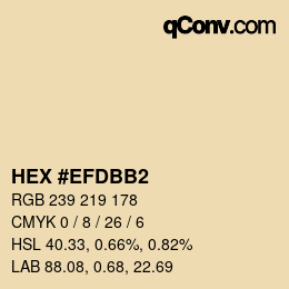 Color code: HEX #EFDBB2 | qconv.com