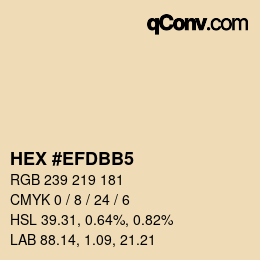 カラーコード: HEX #EFDBB5 | qconv.com