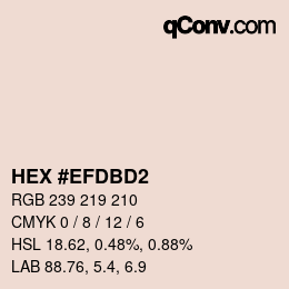 Código de color: HEX #EFDBD2 | qconv.com