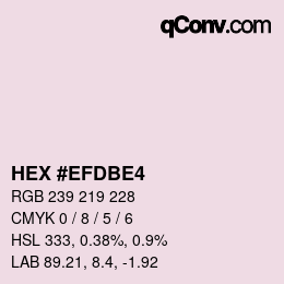 カラーコード: HEX #EFDBE4 | qconv.com