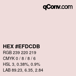 Color code: HEX #EFDCDB | qconv.com