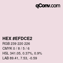 Código de color: HEX #EFDCE2 | qconv.com