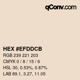 Color code: HEX #EFDDCB | qconv.com