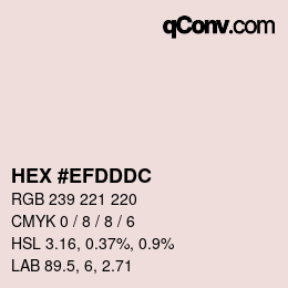 Farbcode: HEX #EFDDDC | qconv.com