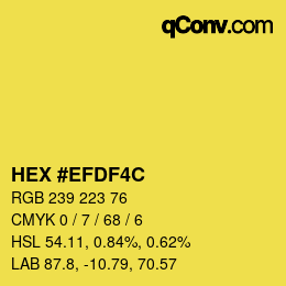 Color code: HEX #EFDF4C | qconv.com