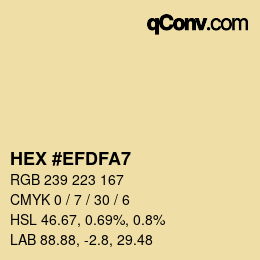カラーコード: HEX #EFDFA7 | qconv.com