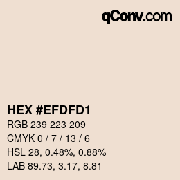 Color code: HEX #EFDFD1 | qconv.com