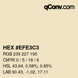 Color code: HEX #EFE3C3 | qconv.com