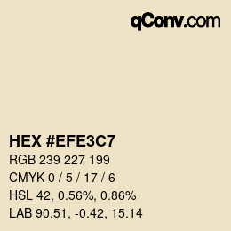 Color code: HEX #EFE3C7 | qconv.com