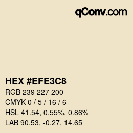Color code: HEX #EFE3C8 | qconv.com