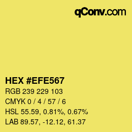 颜色代码: HEX #EFE567 | qconv.com