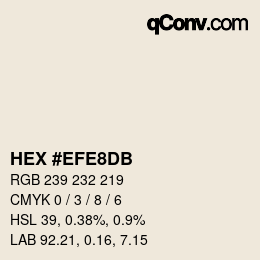 Color code: HEX #EFE8DB | qconv.com