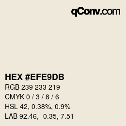 カラーコード: HEX #EFE9DB | qconv.com