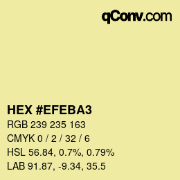 Color code: HEX #EFEBA3 | qconv.com