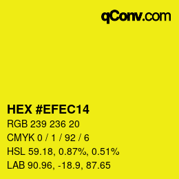 カラーコード: HEX #EFEC14 | qconv.com