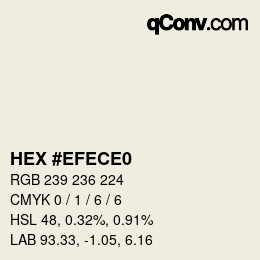Color code: HEX #EFECE0 | qconv.com