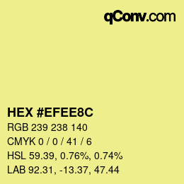 Color code: HEX #EFEE8C | qconv.com