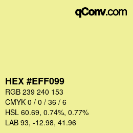 颜色代码: HEX #EFF099 | qconv.com