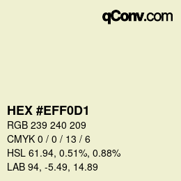 Farbcode: HEX #EFF0D1 | qconv.com