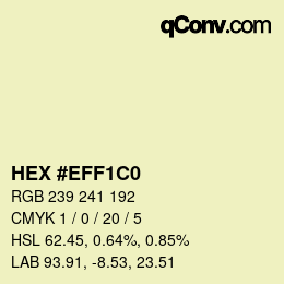 Código de color: HEX #EFF1C0 | qconv.com