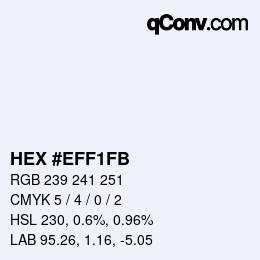 颜色代码: HEX #EFF1FB | qconv.com