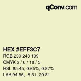 Color code: HEX #EFF3C7 | qconv.com